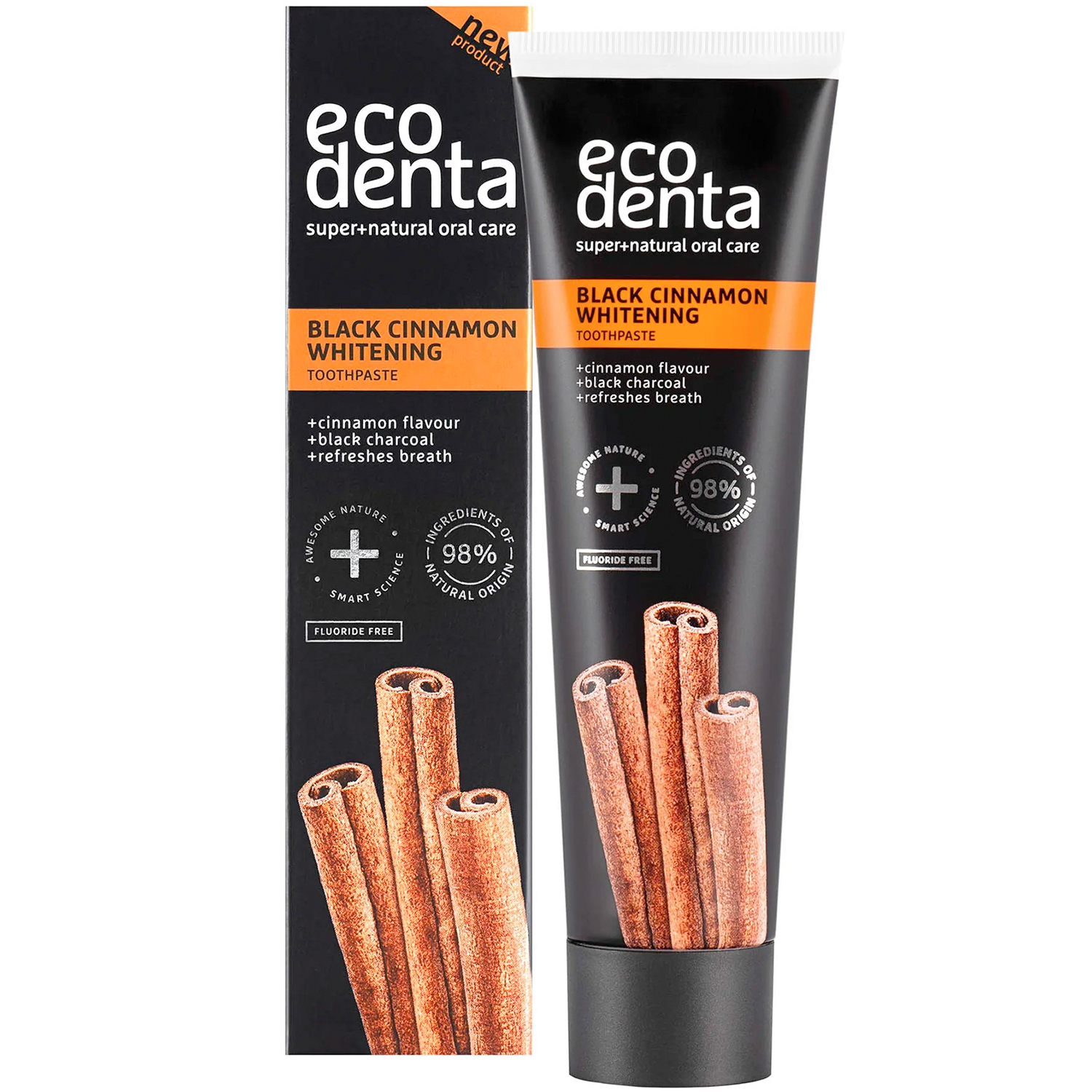 Naturlig Whitening Tandpasta ECODENTA Black Cinnamon 100 ml