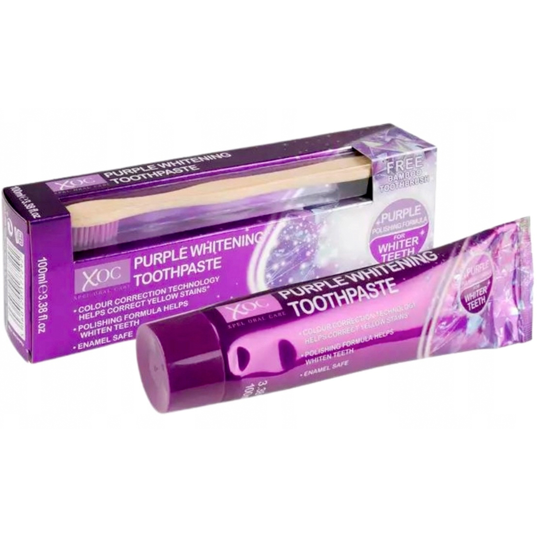 Whitening Zahnpasta XOC Purple 100 ml + Zahnbürste
