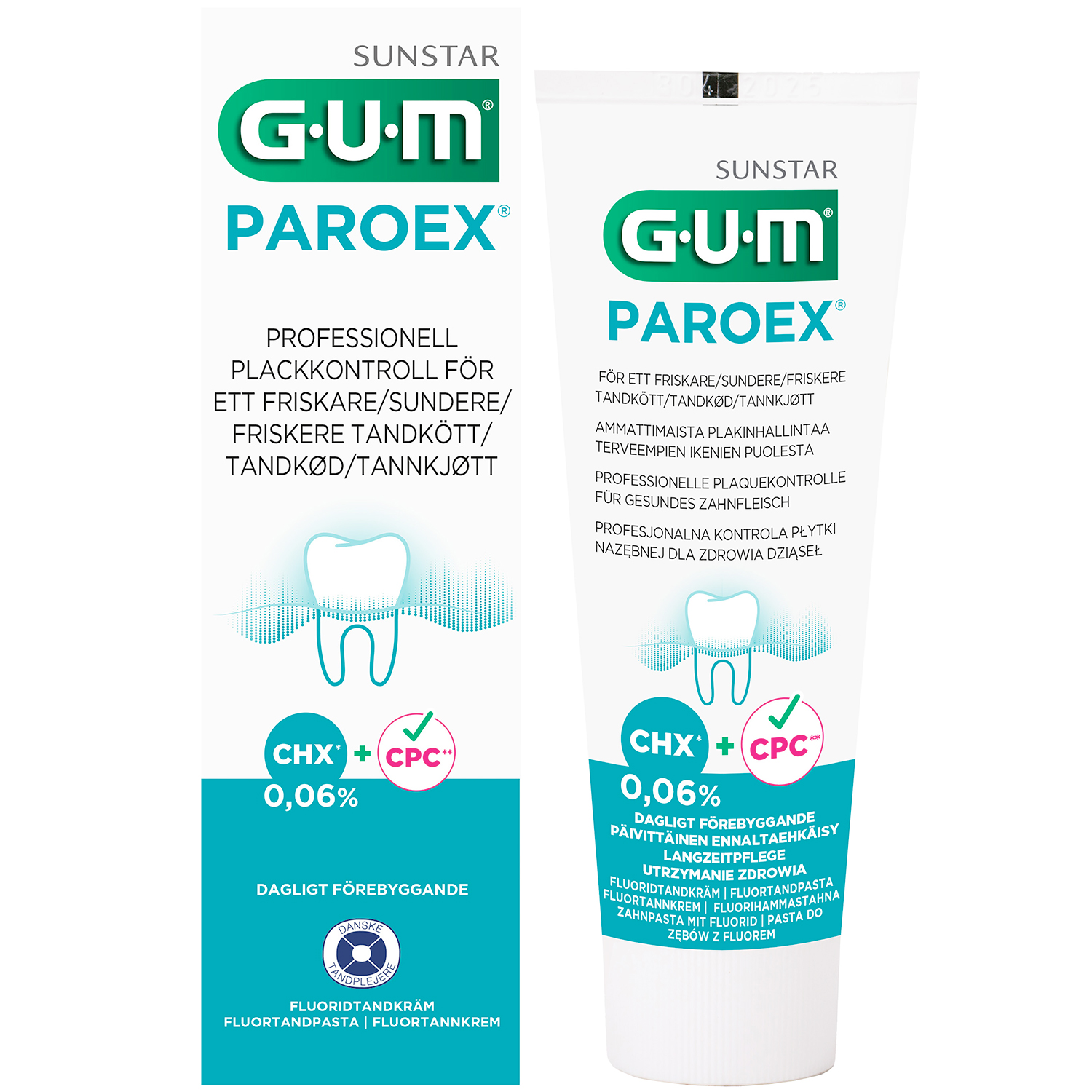GUM Klorhexedin Tandpasta Paroex 0,06% CHX 75 ml.