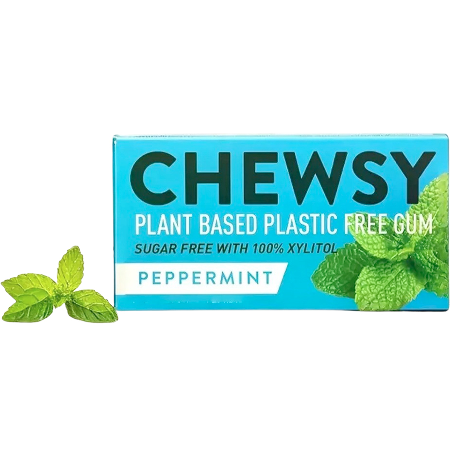 Naturlig Plastikfri Tyggegummi CHEWSY Xylitol Peppermint 15g