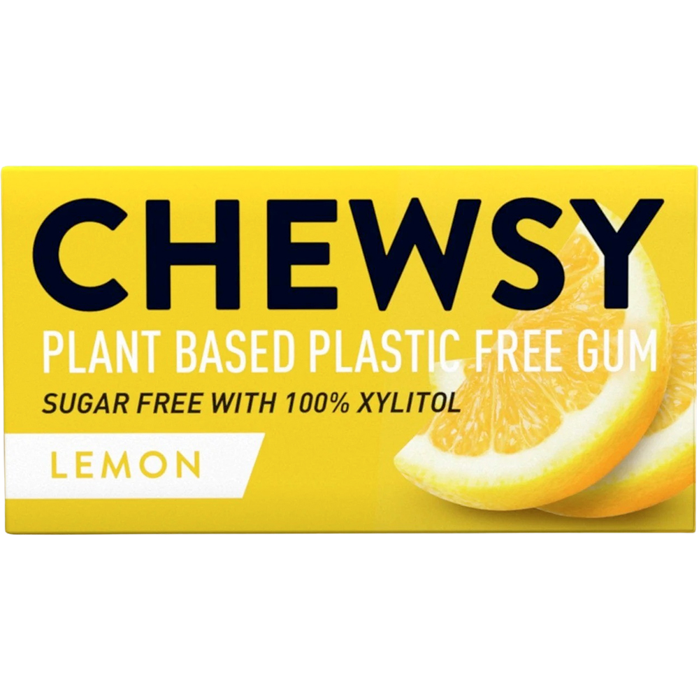 Natürlicher plastikfreier Kaugummi CHEWSY Xylitol Lemon 15g