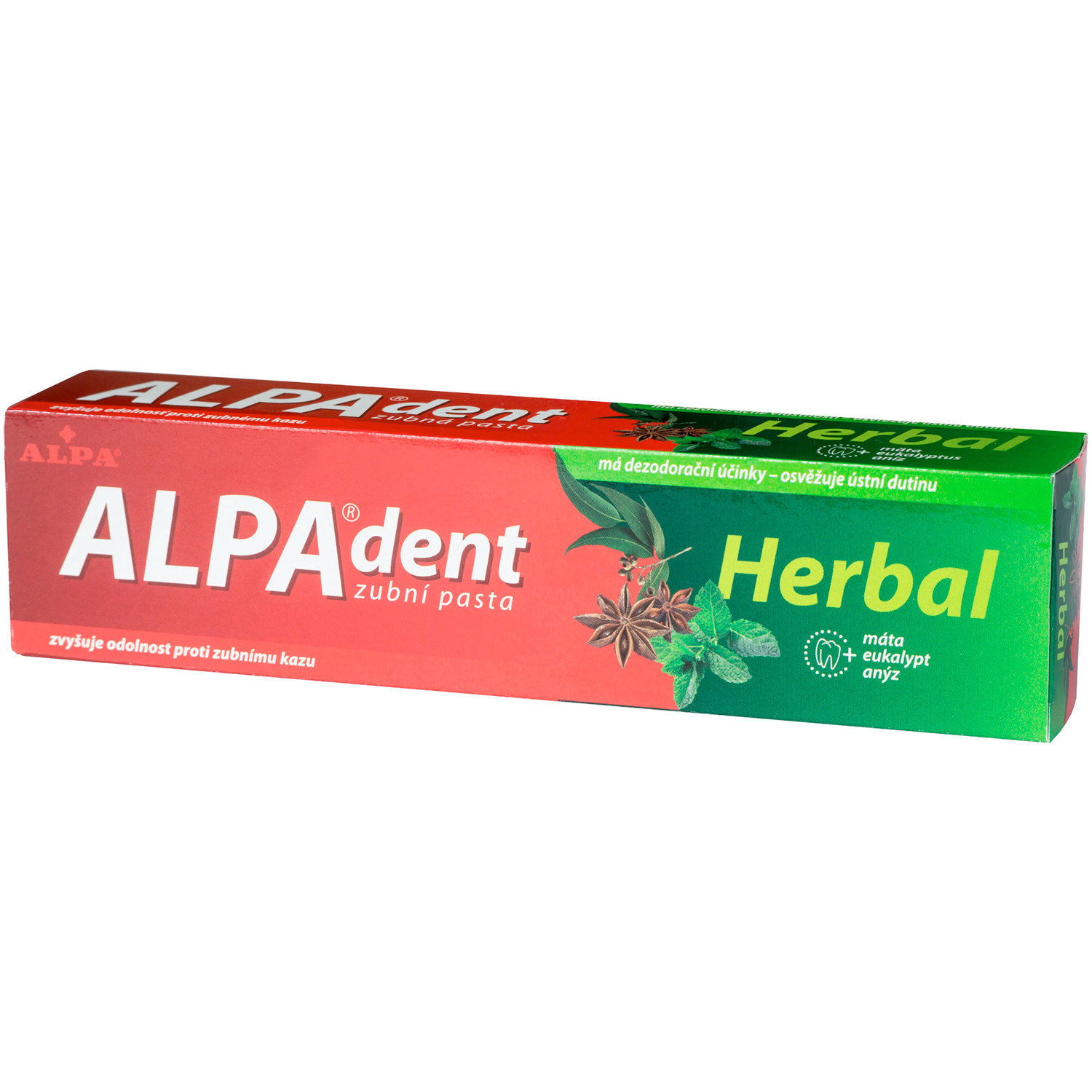Kräuterzahnpasta ALPA Dent Herbal Mint & Eukalyptus 75 ml.