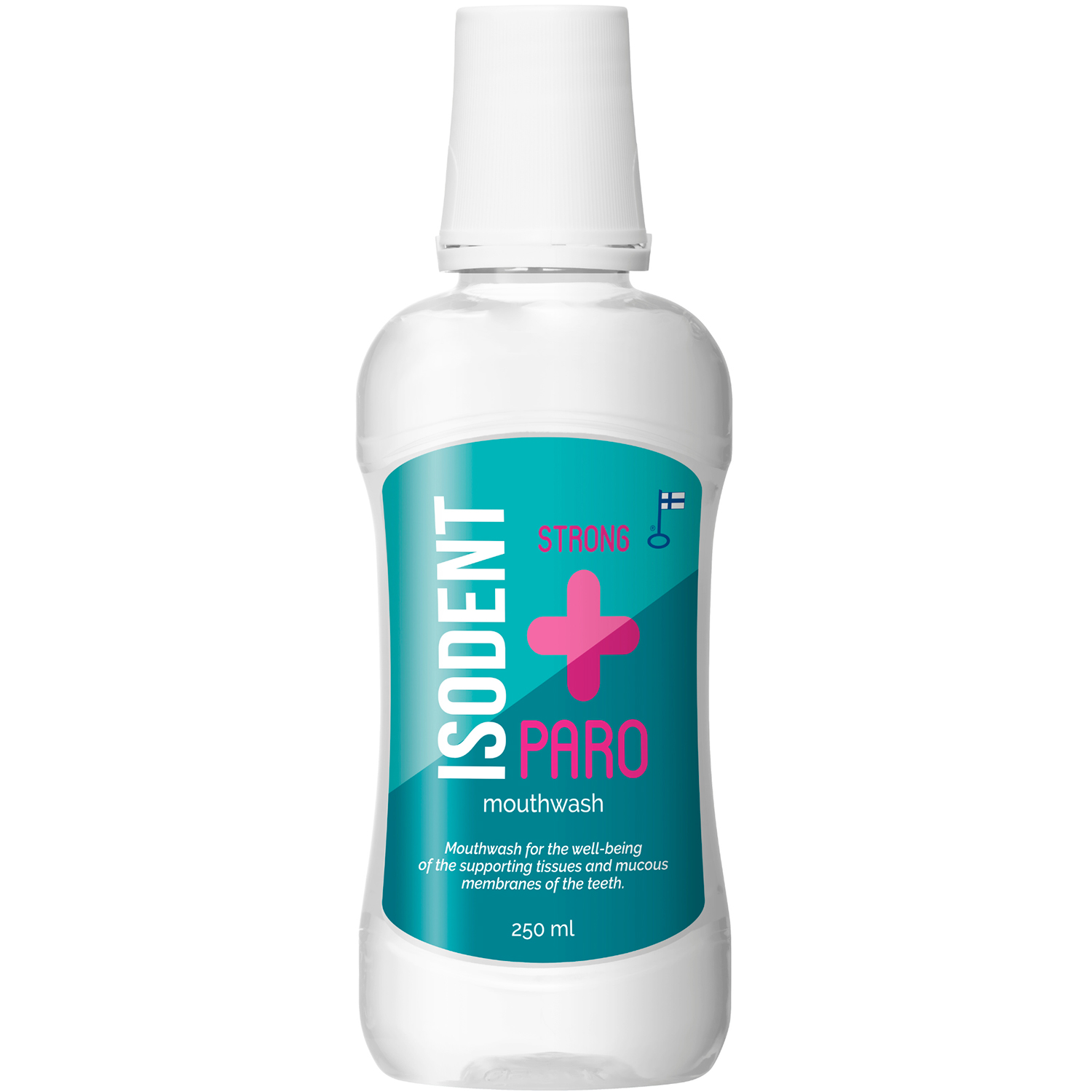 Mundwasser gegen Zahnfleischentzündung ISODENT Paro Strong 250 ml.