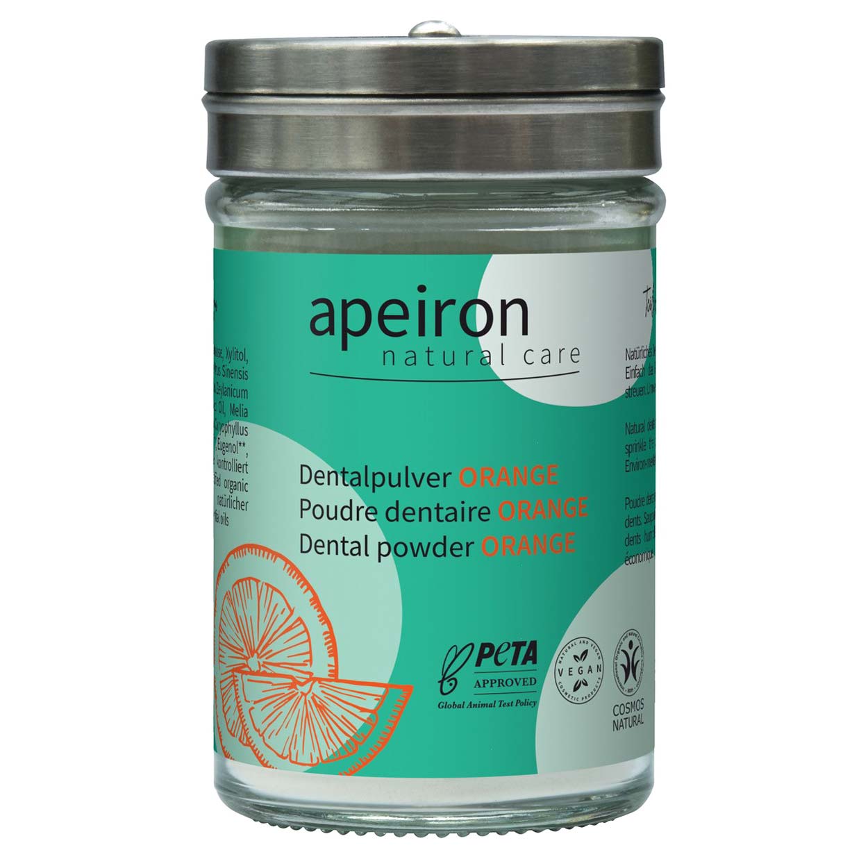 Natürliche Zahnpasta Pulve APEIRON Orange 40g