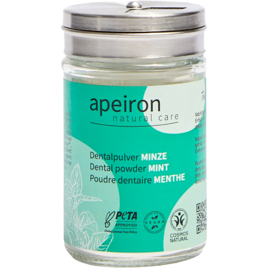 Natürliche Zahnpasta Pulver APEIRON Mint 40g