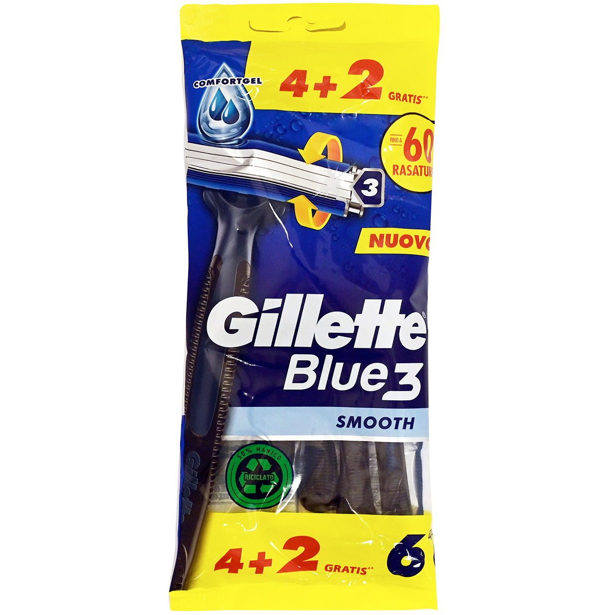 Gillette Einwegschaber Blue3 Smooth 6er-Pack.
