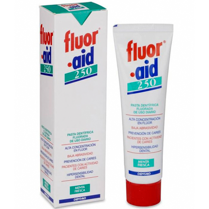 FLUOR AID 250 Dentaid Tandpasta Ekstra Fluor 100 ml - Fluor Aid Tandpasta