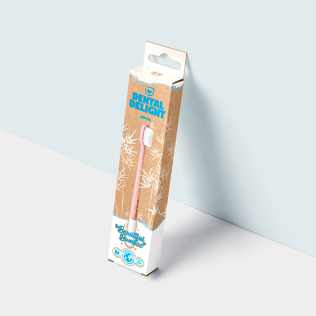 Dental Delight Bambus Tandbørste Beautiful Bamboo HVID