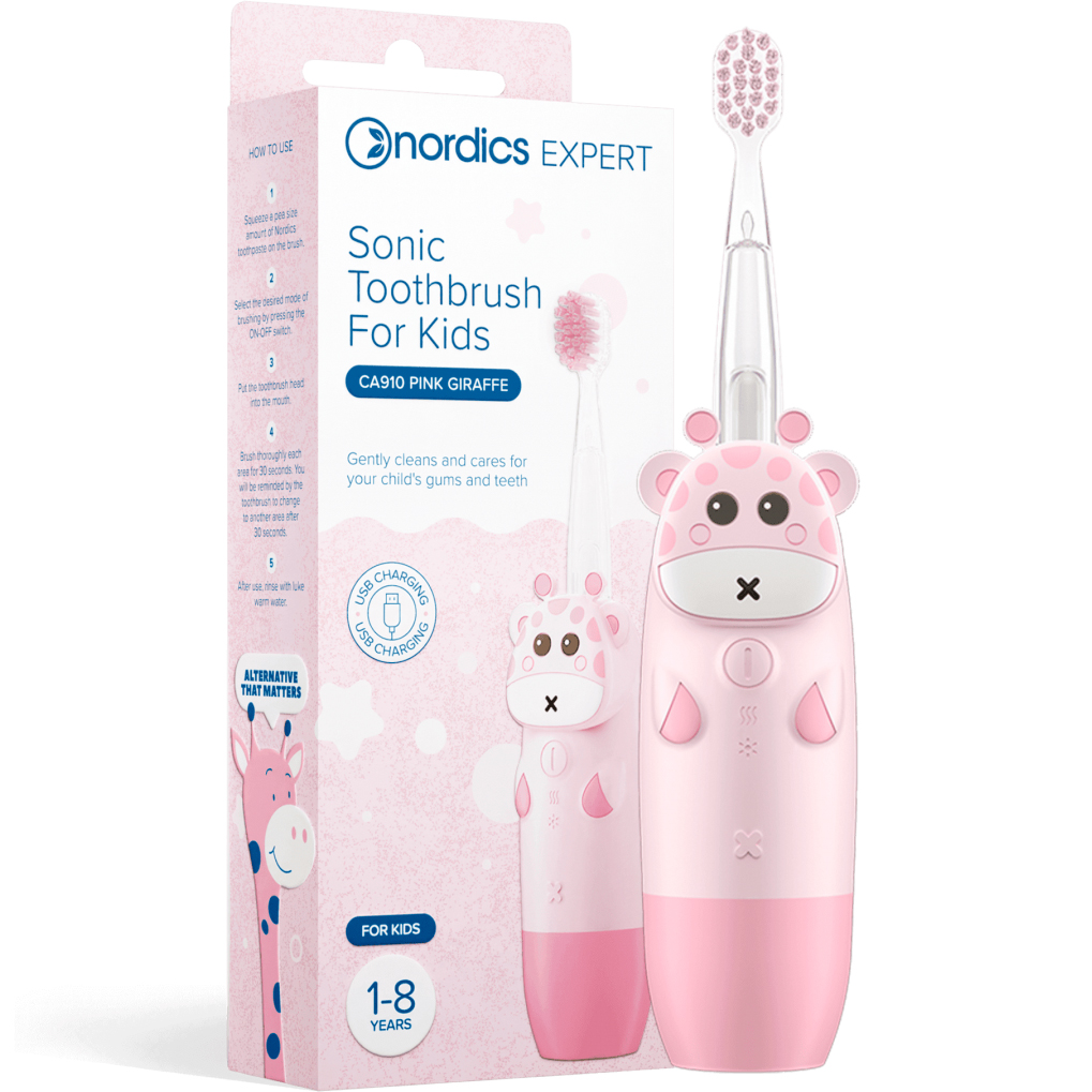 El-tandbørste til Børn NORDICS Sonic Genopladelig Pink Giraffe