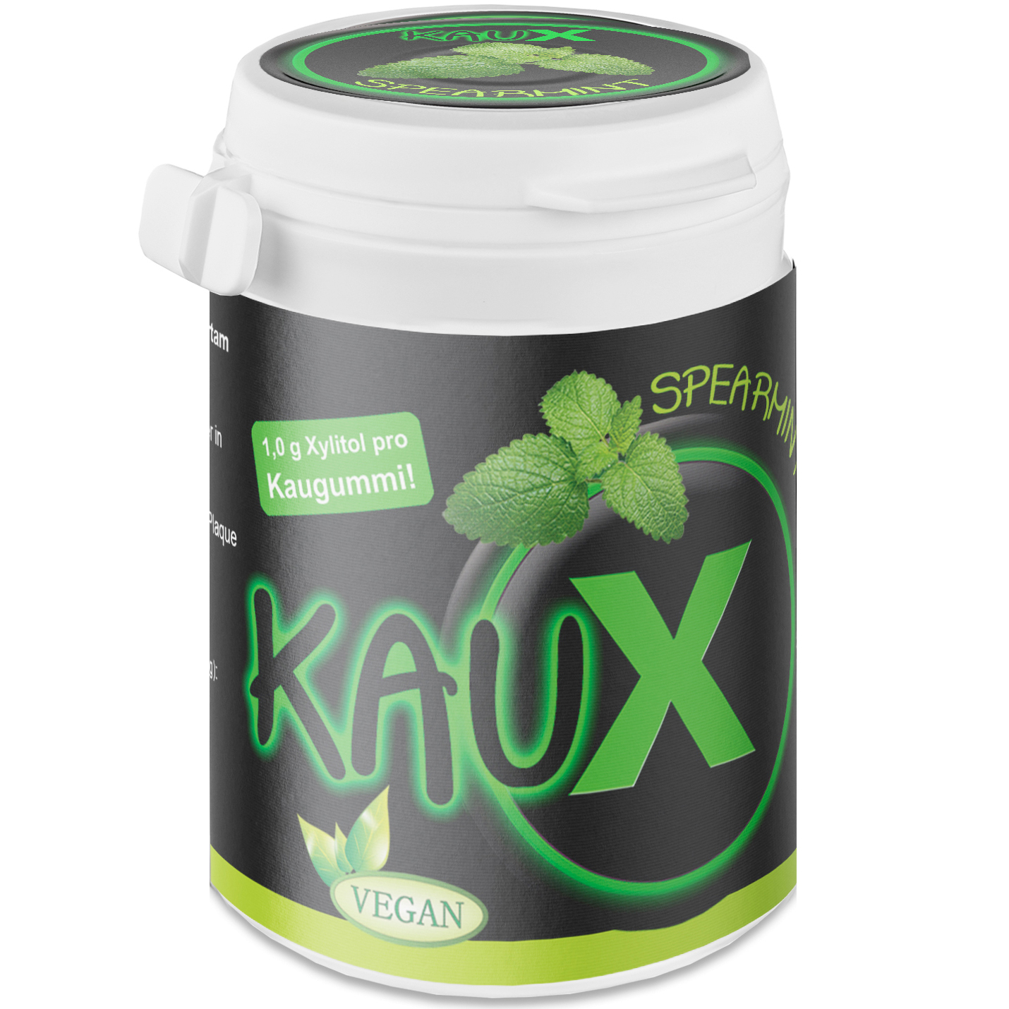 Natürliches Xylit-Kaugummi KAUX Spearmint 40 Stk. 60g