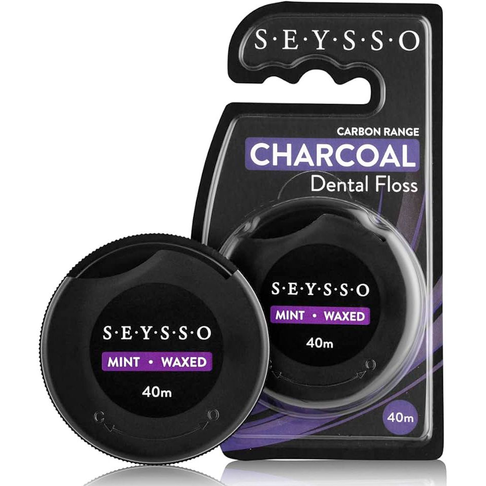 Kohlezahnseide SEYSSO Carbon Black Waxed & Mint 40 mtr.