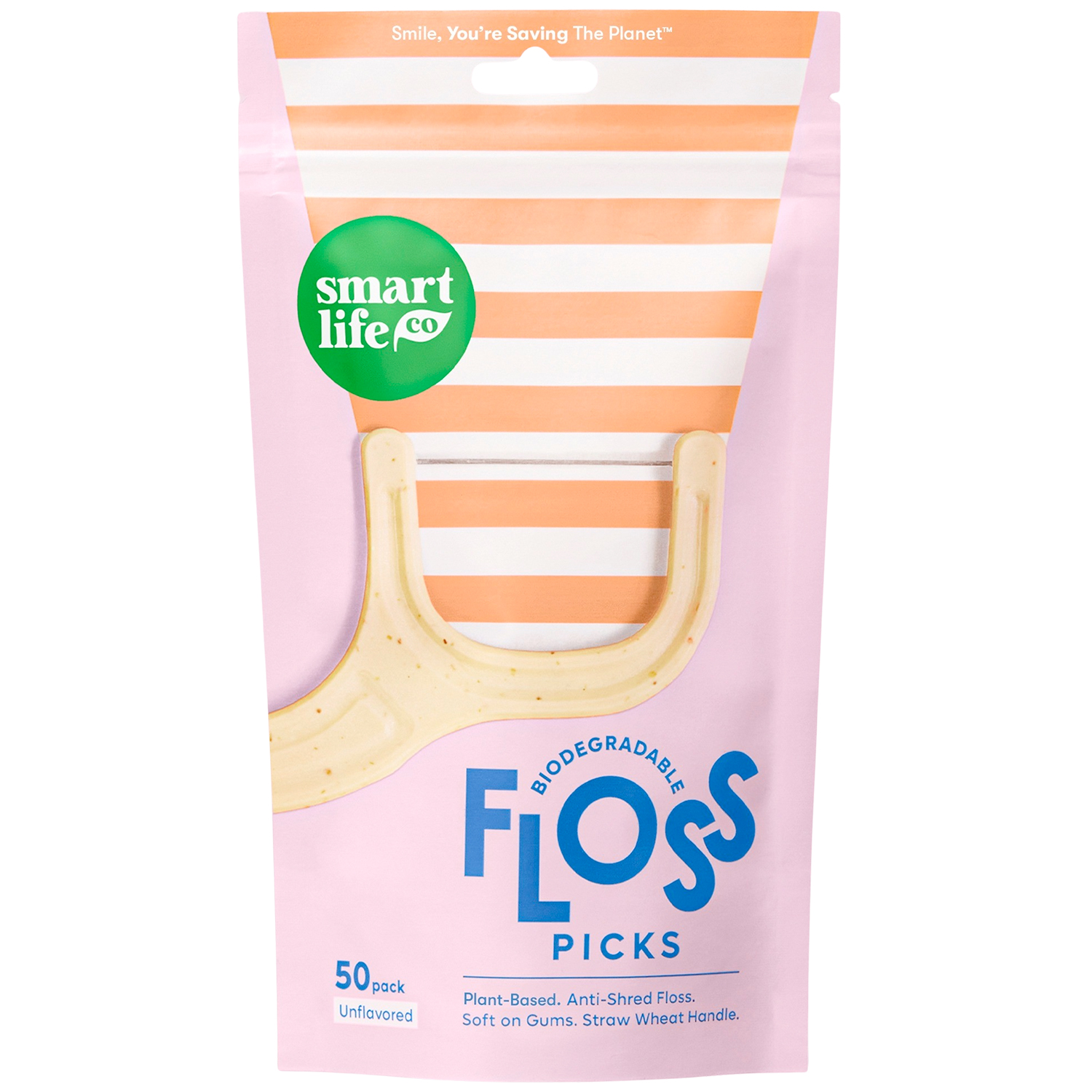 Bæredygtige Tandtrådsbøjler SmartLifEco Flosser UNFLAVOURED 50 stk.
