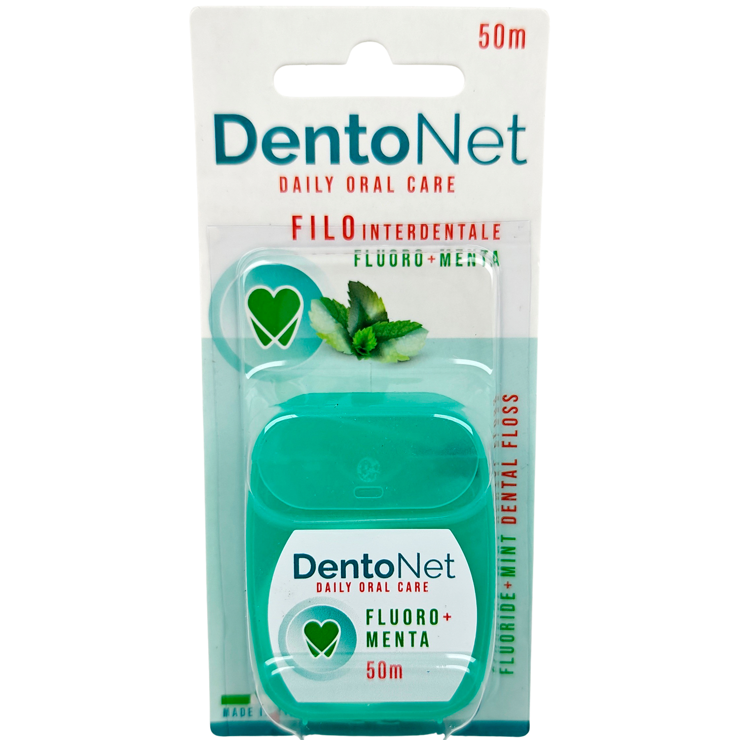 Zahnseide ohne PFAS DENTONET Fluor & Mint 50 mtr.
