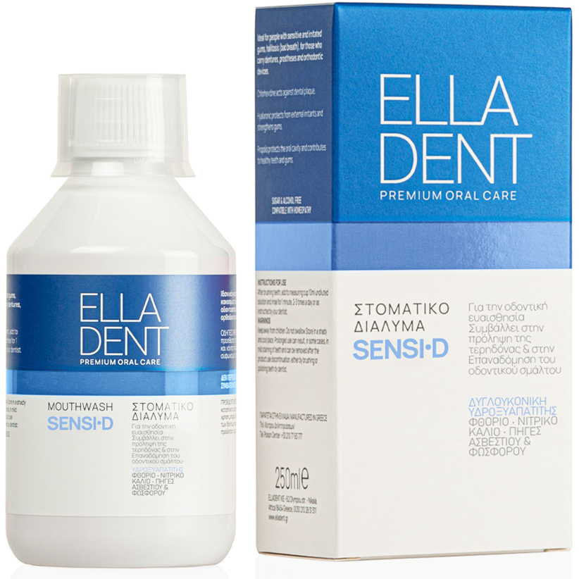 Hydroxyapatit Mundskyl mod Isninger ELLADENT Sensi-D 250 ml - Hydroxyapatit Tandpasta