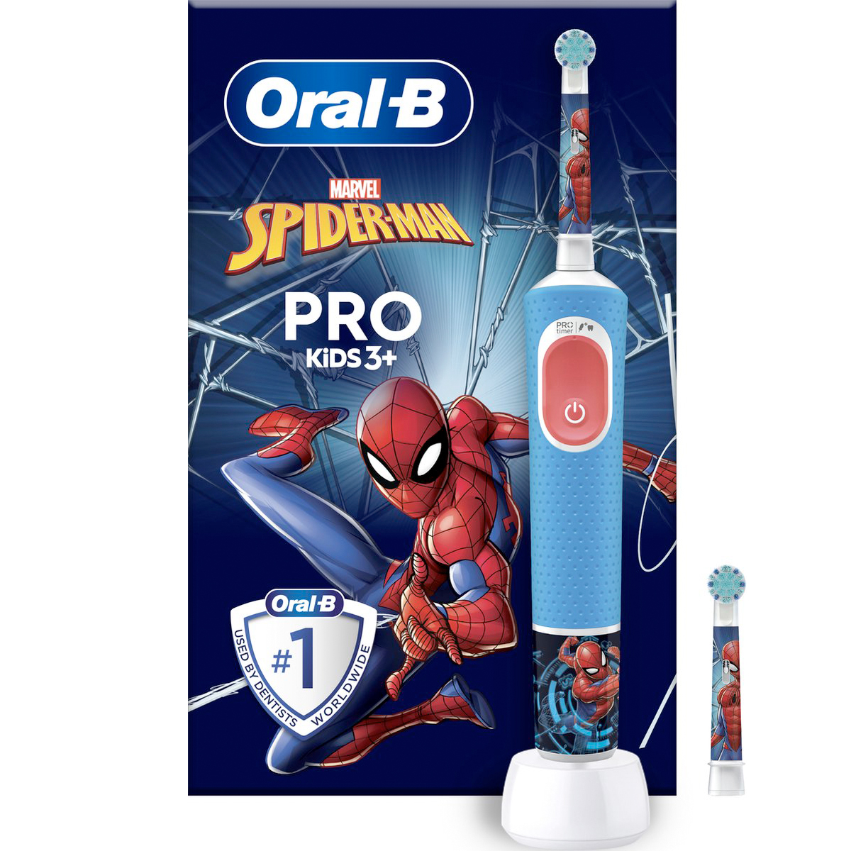 Oral-B PRO Spiderman elektrische Zahnbürste für Kinder + zusätzlicher Bürstenkopf