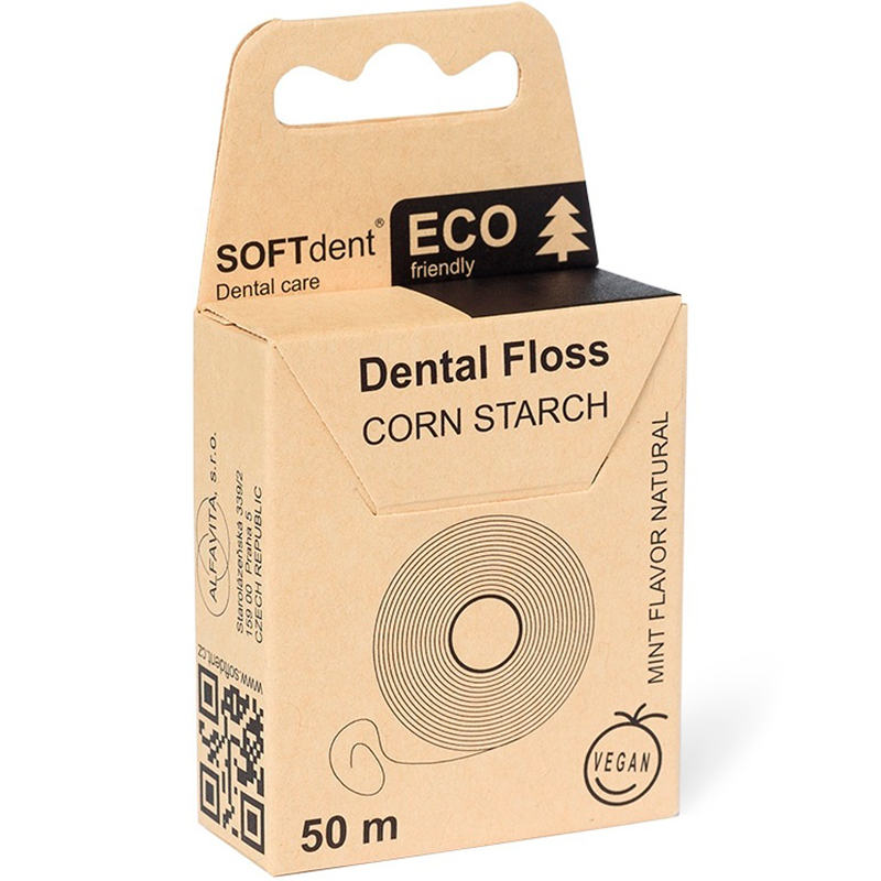 Umweltfreundliche Zahnseide SOFTDENT ECO Corn Mint 50 mtr.