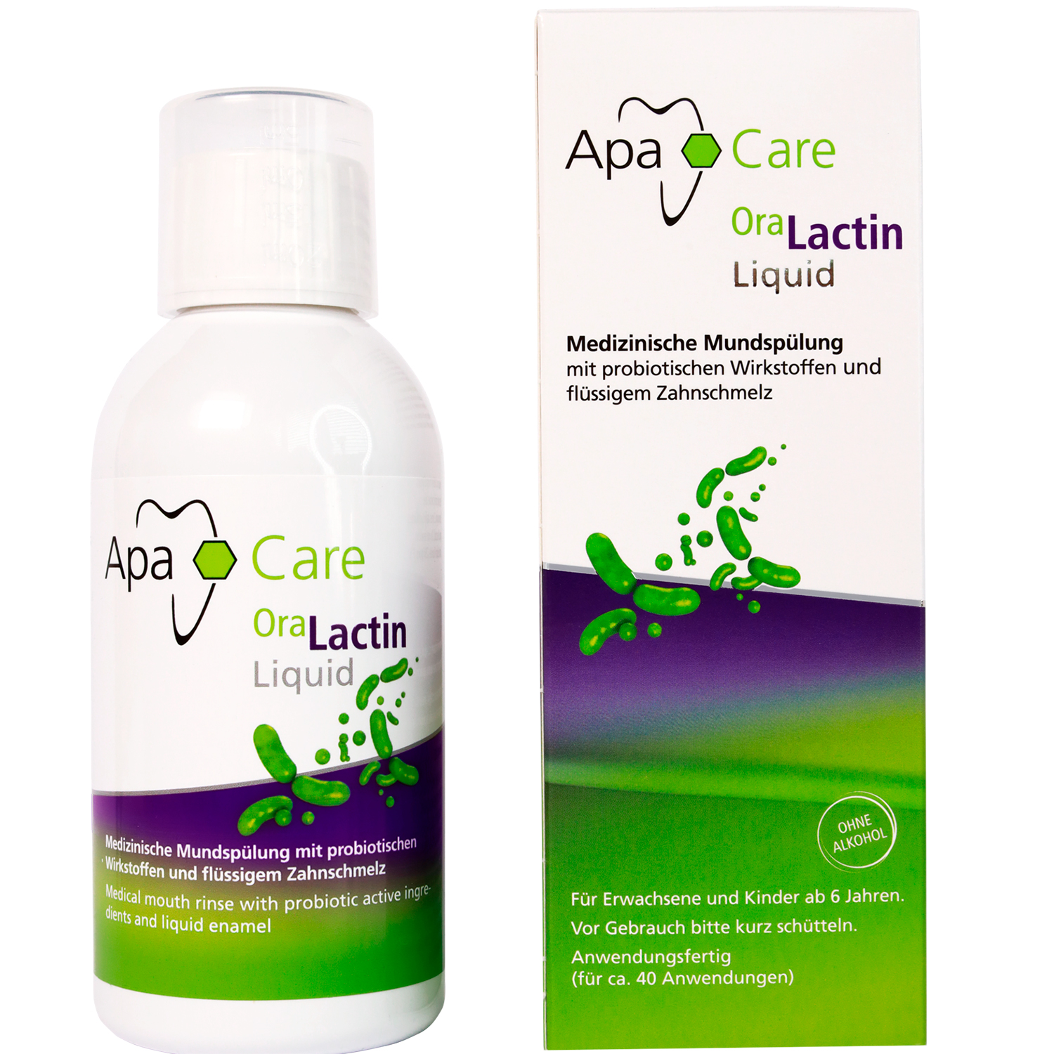 ApaCare Mundwasser, flüssiger Zahnschmelz, antibakterieller Zahn- und Mundbalsam 200 ml