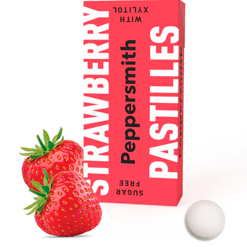 Xylitol Pastiller PEPPERSMITH Mints Strawberry 15g