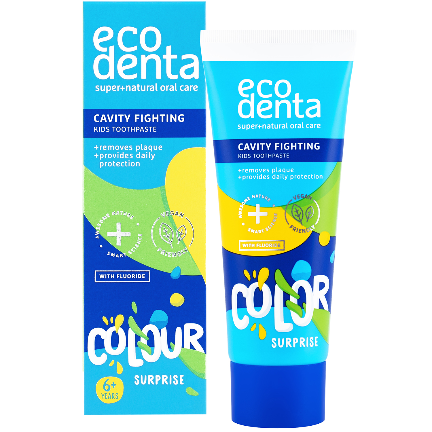 Natürliche Xylitol Zahnpasta für Kinder EcoDenta Kids Color Surprise 75 ml