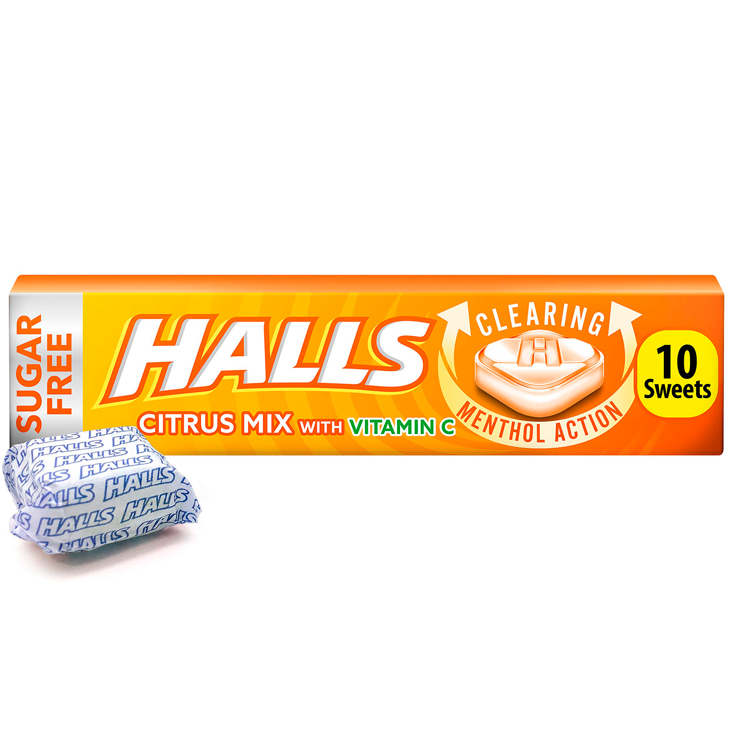 HALLS Menthol Action Halspastillen Citrus Vitamin C 32g