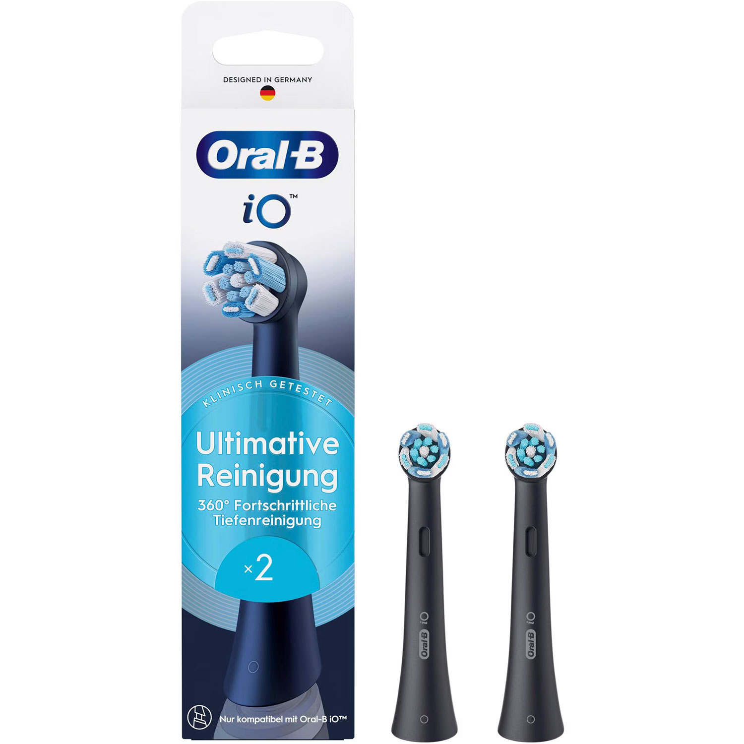 Oral-B iO Ultimate Clean Børstehoveder 2 stk. Black - Oral-B Ultimate Clean Børstehoveder - Tandbørster