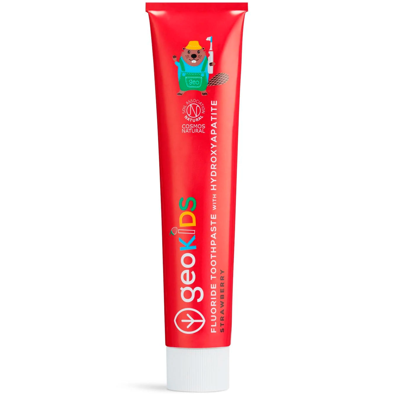 Naturlig Hydroxyapatit Børnetandpasta GEORGANICS Strawberry & Fluor 75 ml