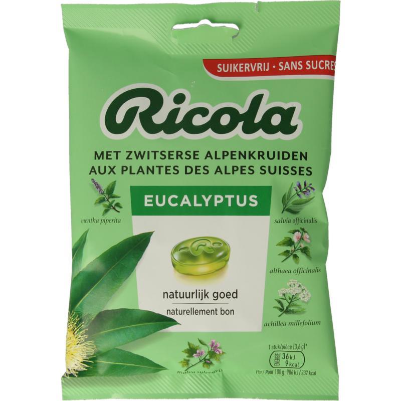 Ricola Eucalyptus Sukkerfri Urtebolsjer pose 75g