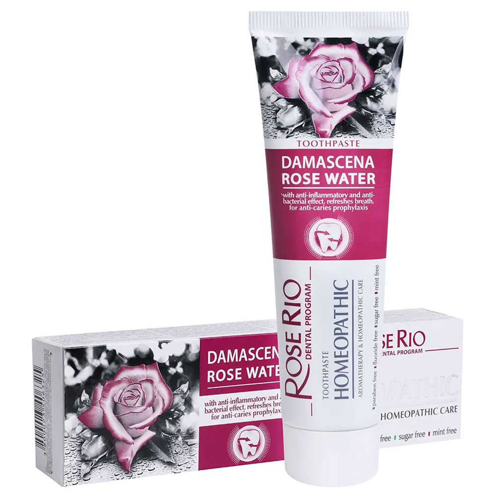 Homöopathische Zahnpasta Rose Rio Bio-Rosenwasser