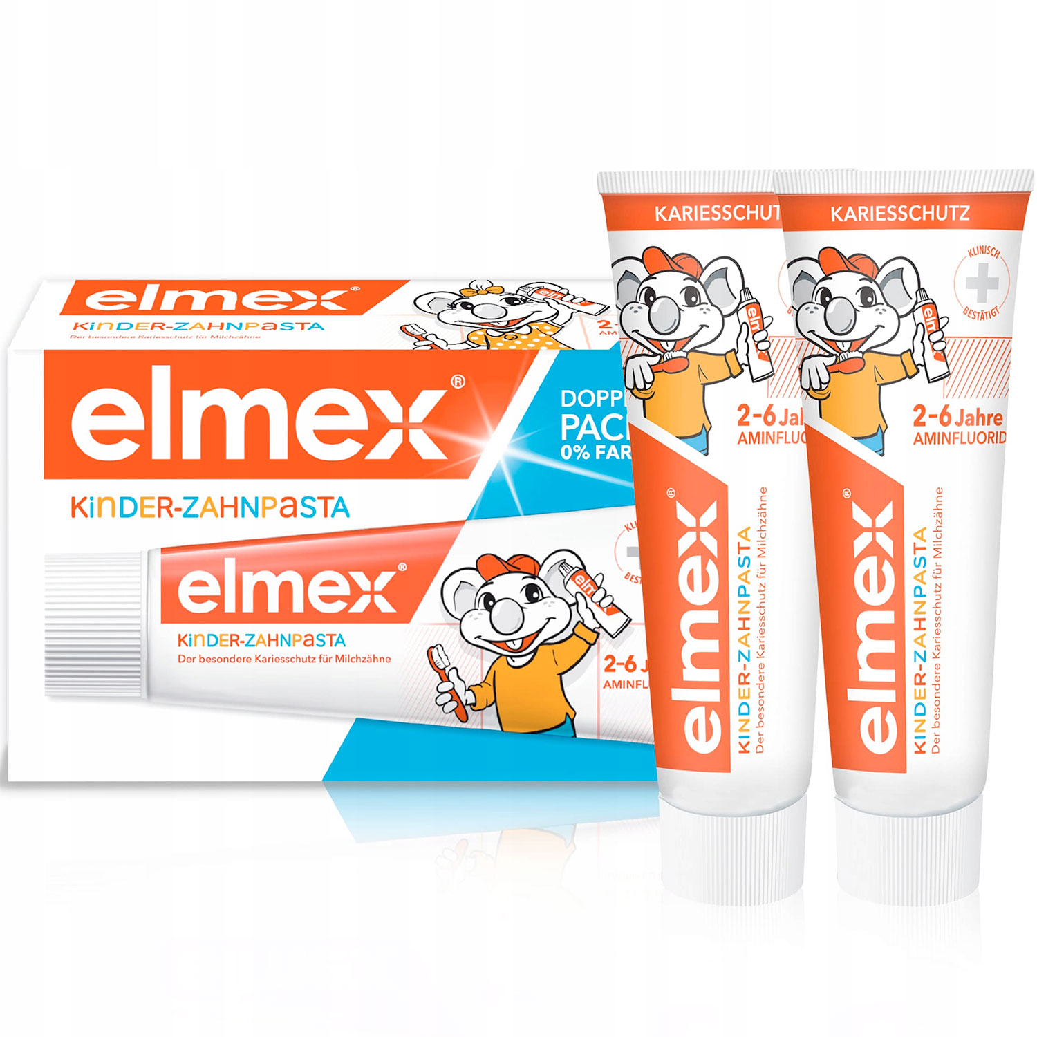 Elmex Kinderzahnpasta 2 x 50 ml Für Milchzähne 2-6 Jahre