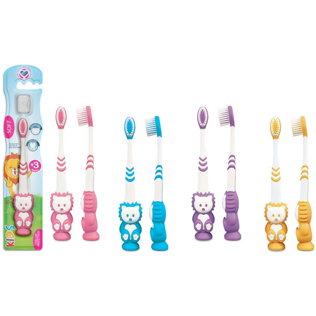 Kinderzahnbürste SETABLU Löwe 3 Jahre/+ PINK