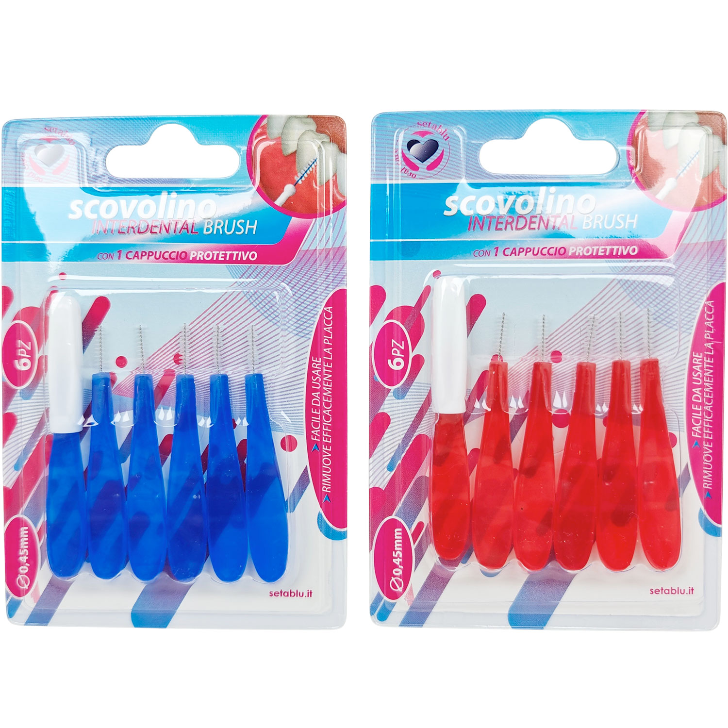 Interdentalbürsten 5 Stk. SETABLU 0,45 mm Inkl. Schutzkappe