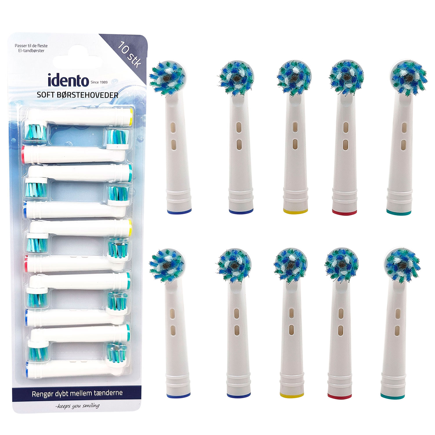 10 stk. Idento Soft Børstehoveder Oral Kompatible