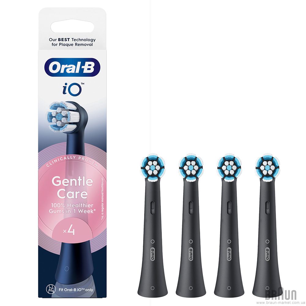 Oral-B iO Sensitive Zahnbürstenköpfe Gentle Care 4 Stk. SCHWARZ