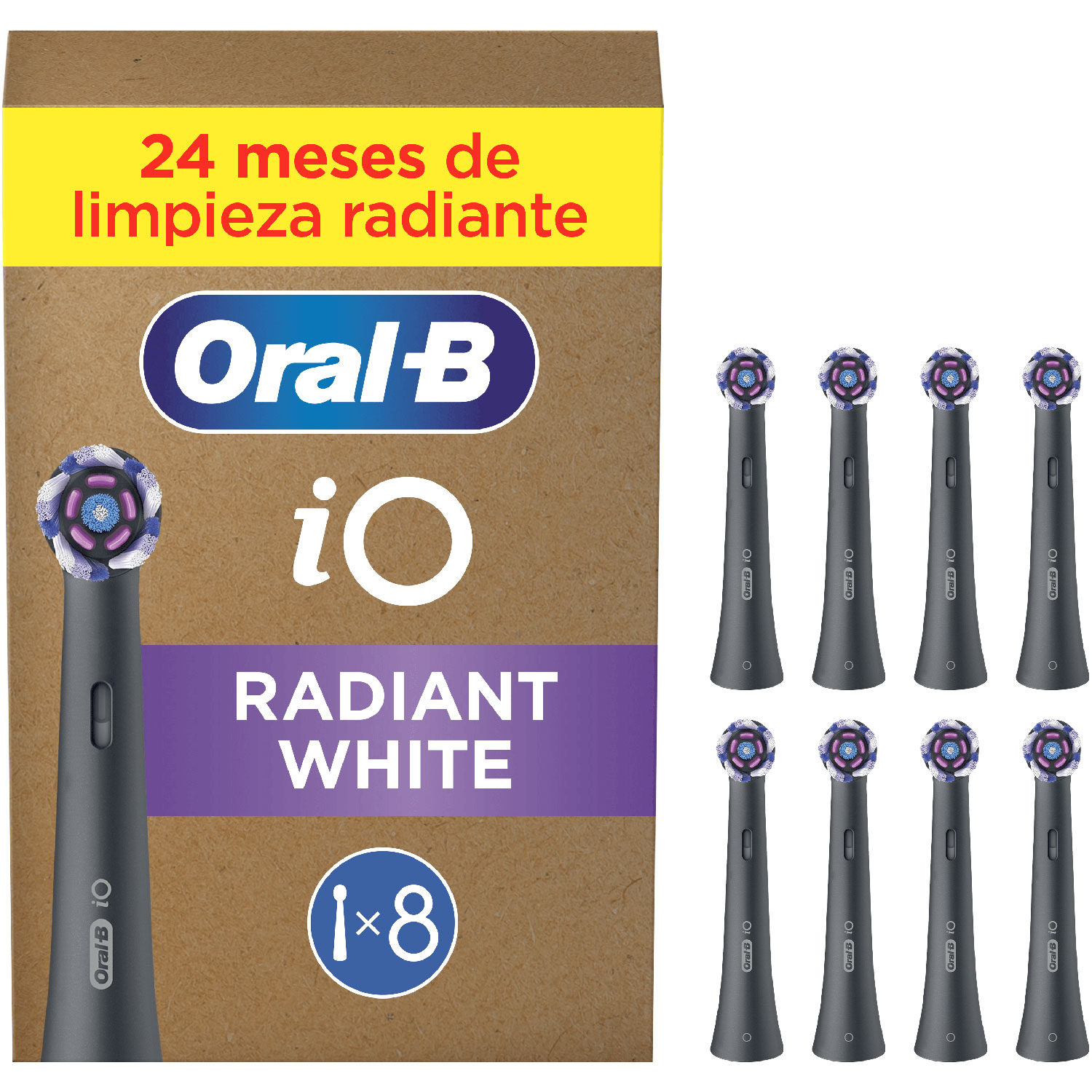 Oral-B iO 8 stk. Børstehoveder Radiant White SORTE