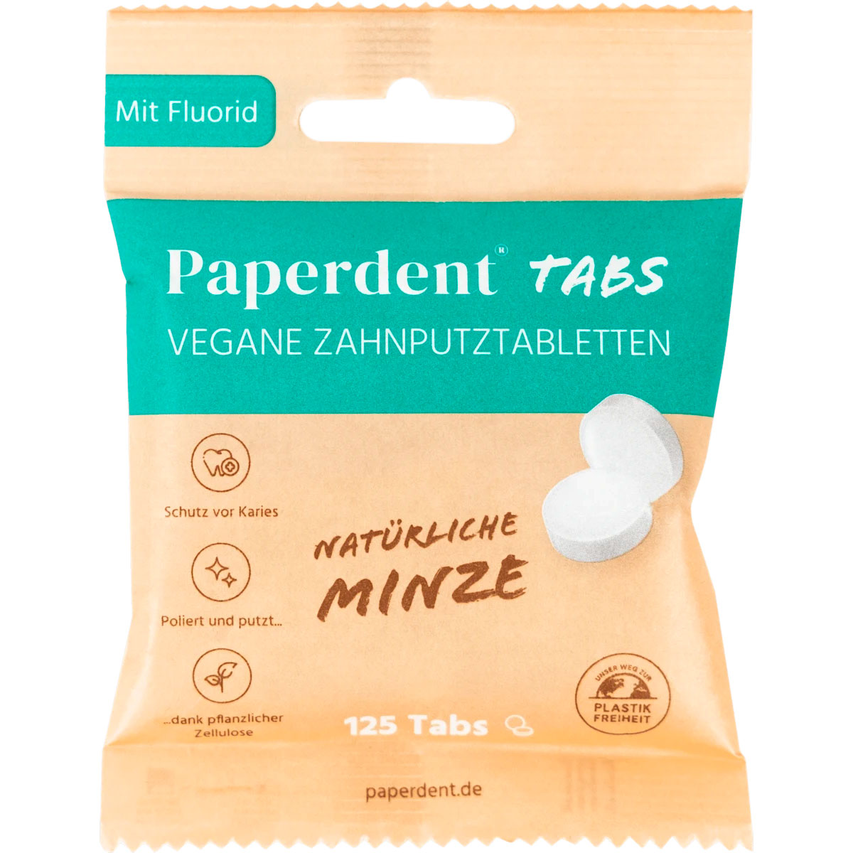 PAPERDENT Zahnputztabletten Mint Vegan 125 Stk.