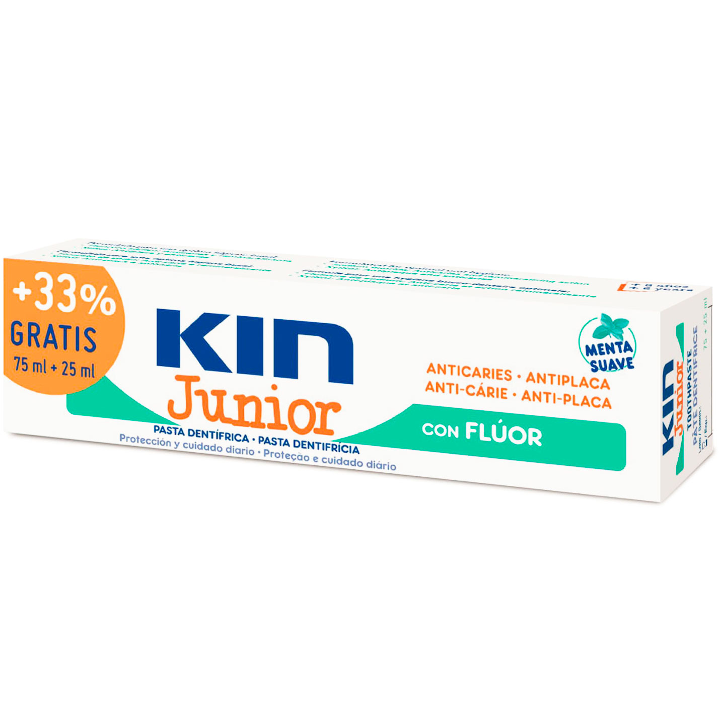 Kinderzahnpasta KIN Junior Soft Mint Fluorid + Xylitol 100 ml