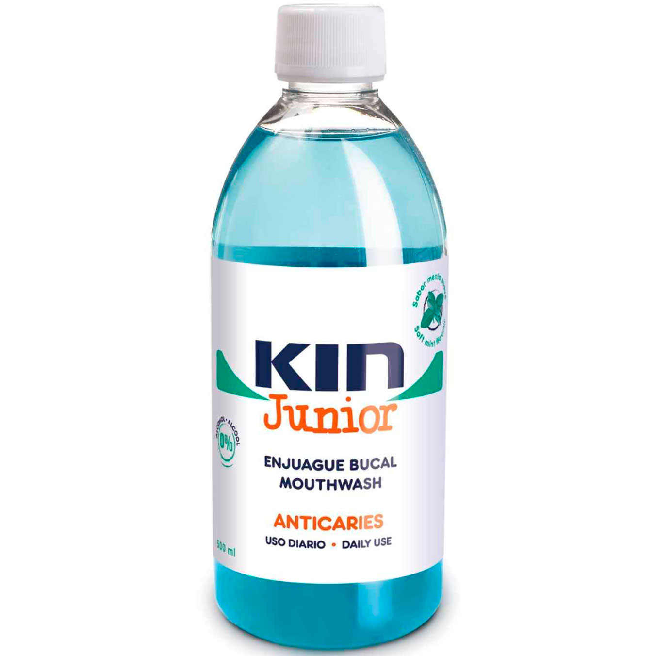 Mundwasser für Kinder KIN Junior Xylitol Anti-Caries 500 ml.