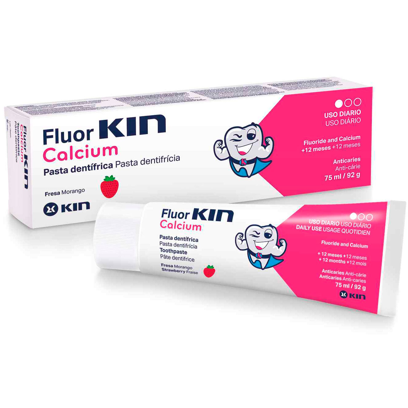 Børnetandpasta KIN Calcium & Fluor + Xylitol 75 ml