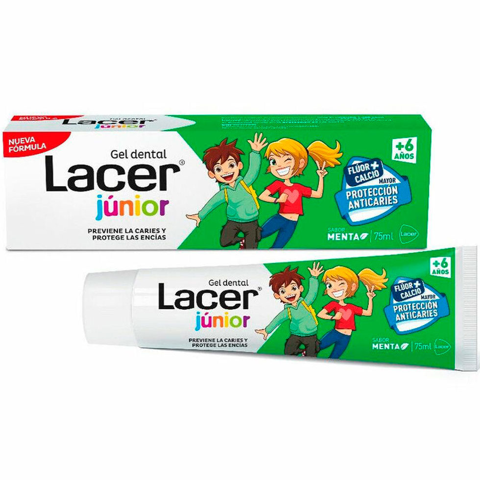Kinderzahnpasta Gel LACER Junior Mint Xylitol 75 ml