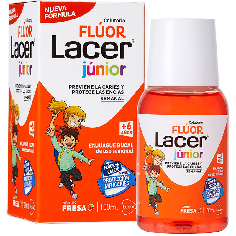 Mundwasser für Kinder LACER Junior Xylitol Strawberry 100 Flavour