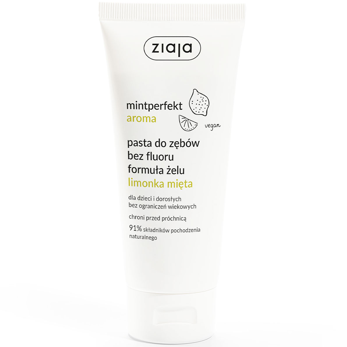 Fluoridfreies Xylitol-Zahnpasta-Gel ZIAJA MintPerfect Lime & Mint 100 ml