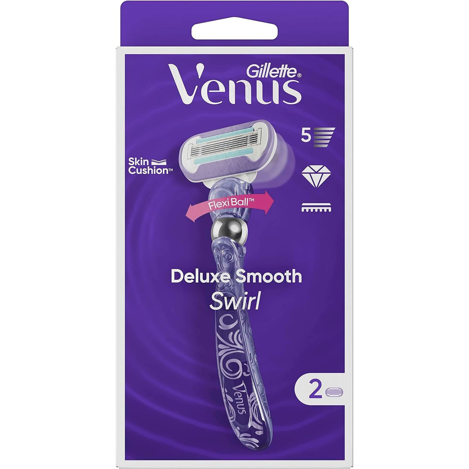 Gillette Venus Deluxe Smooth Swirl Rasierer + zusätzliche Rasierklinge