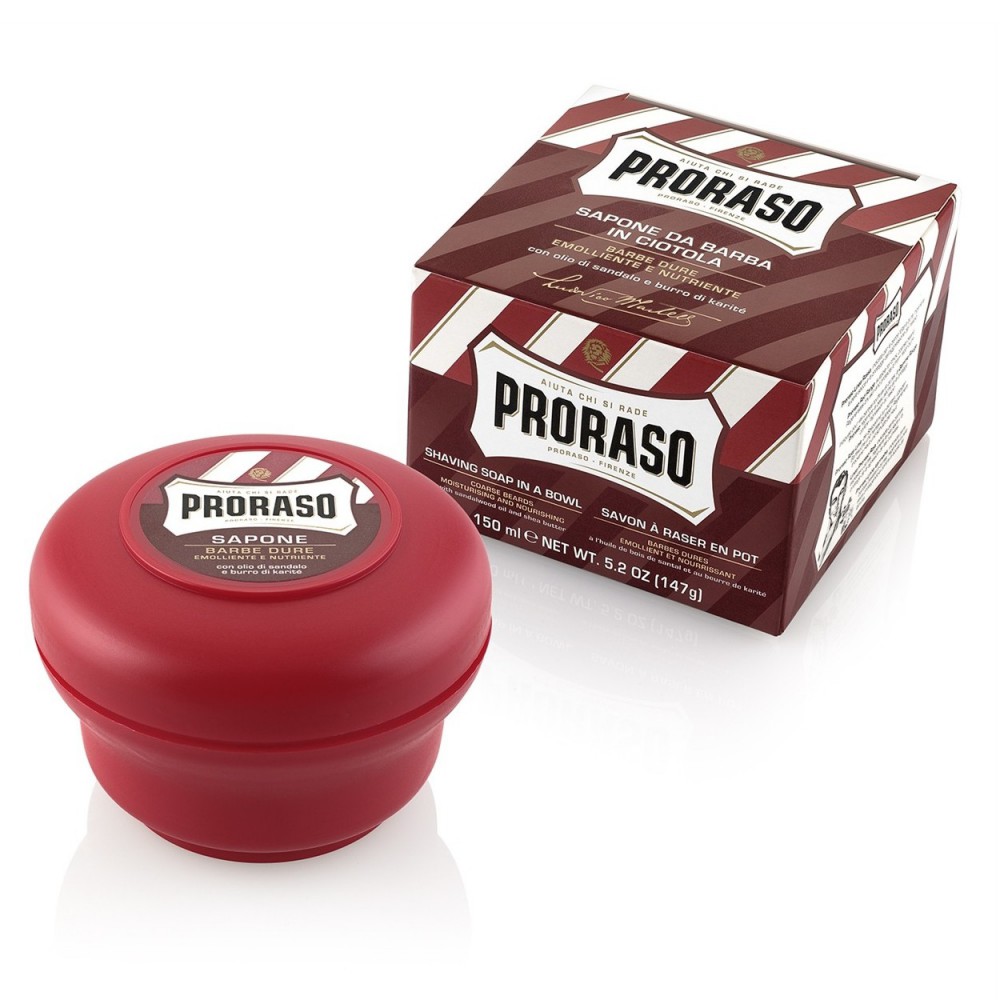 Rasierseife PRORASO Red Bowl Sandalwood & Shea 150 Oil
