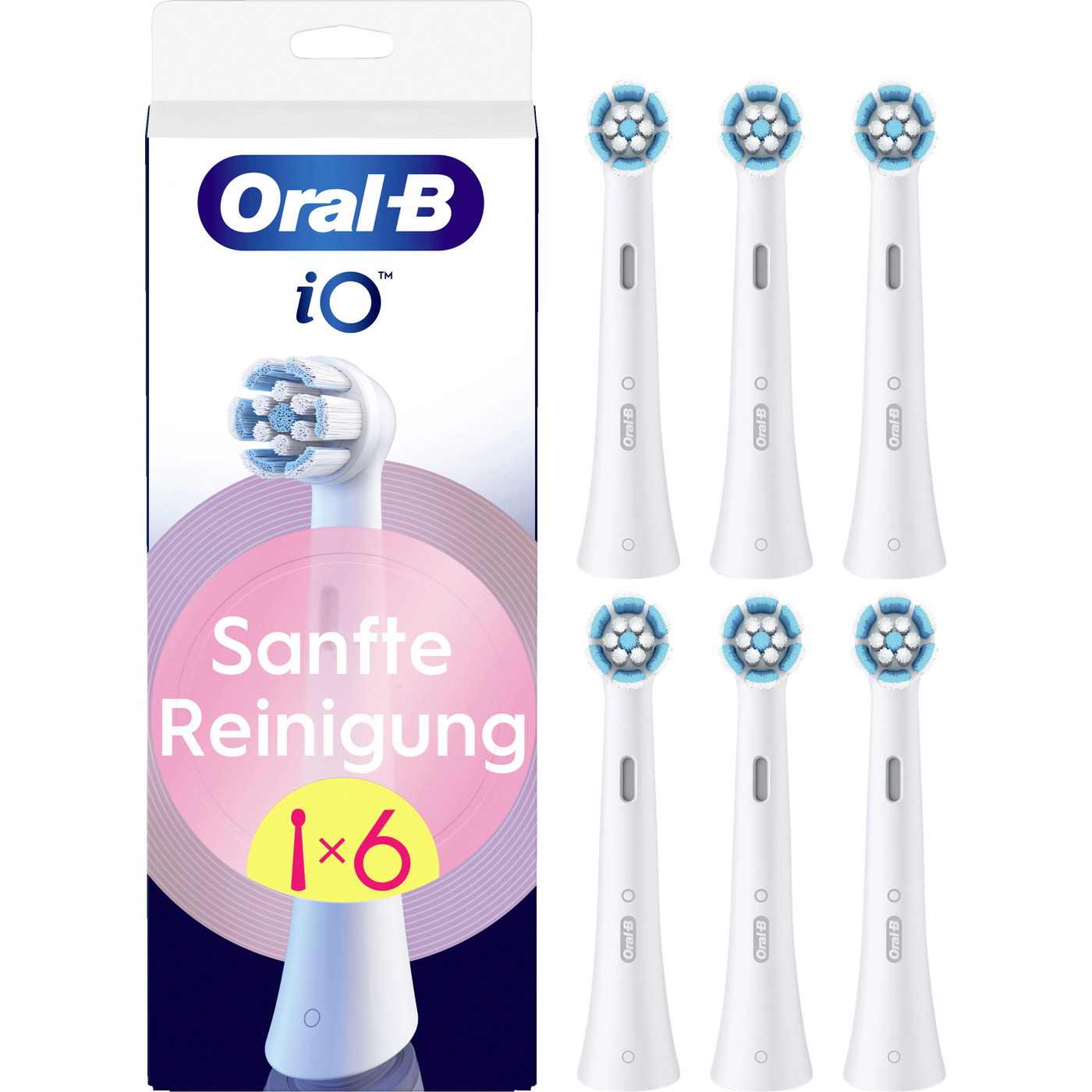 Oral-B iO Sensitive Børstehoveder 6 stk. Gentle Care White - Oral-B Sensitive Gentle Care Børstehoveder - Tandbørster