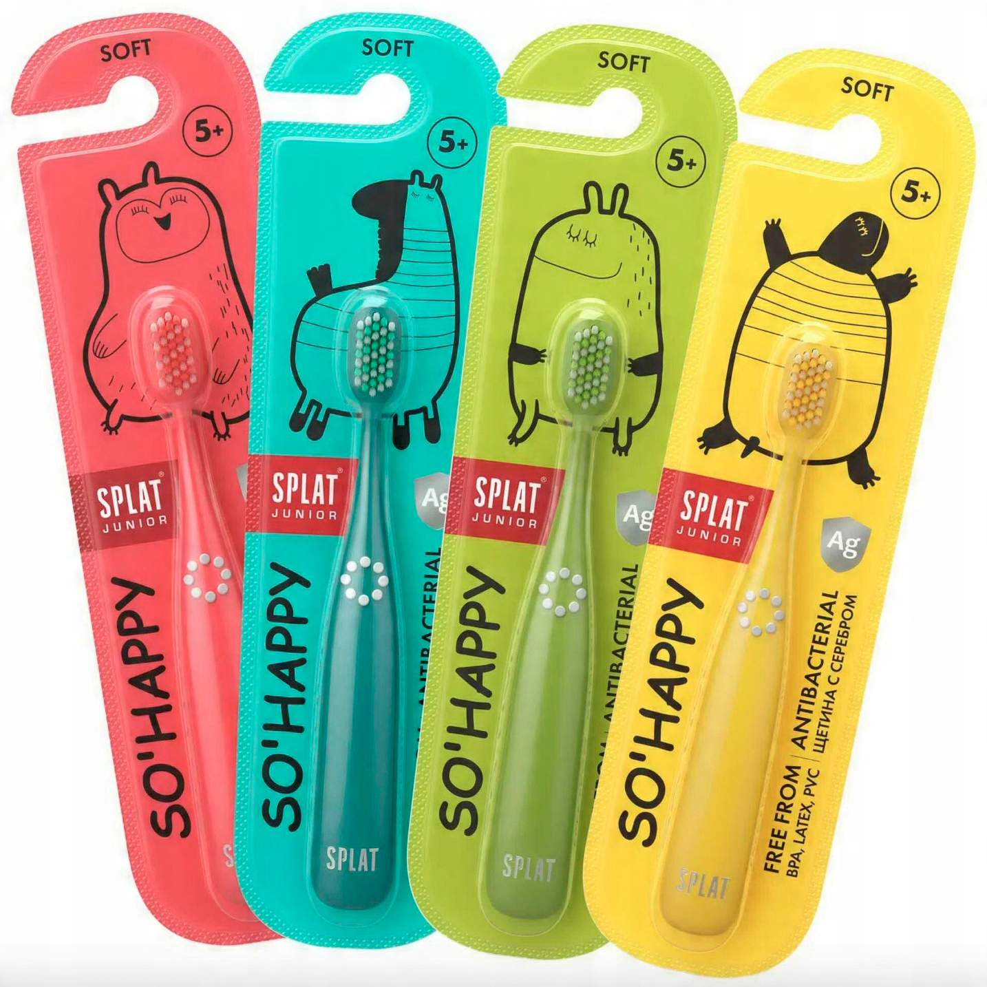 Kinderzahnbürste SPLAT Junior So' Happy Soft GRÜN