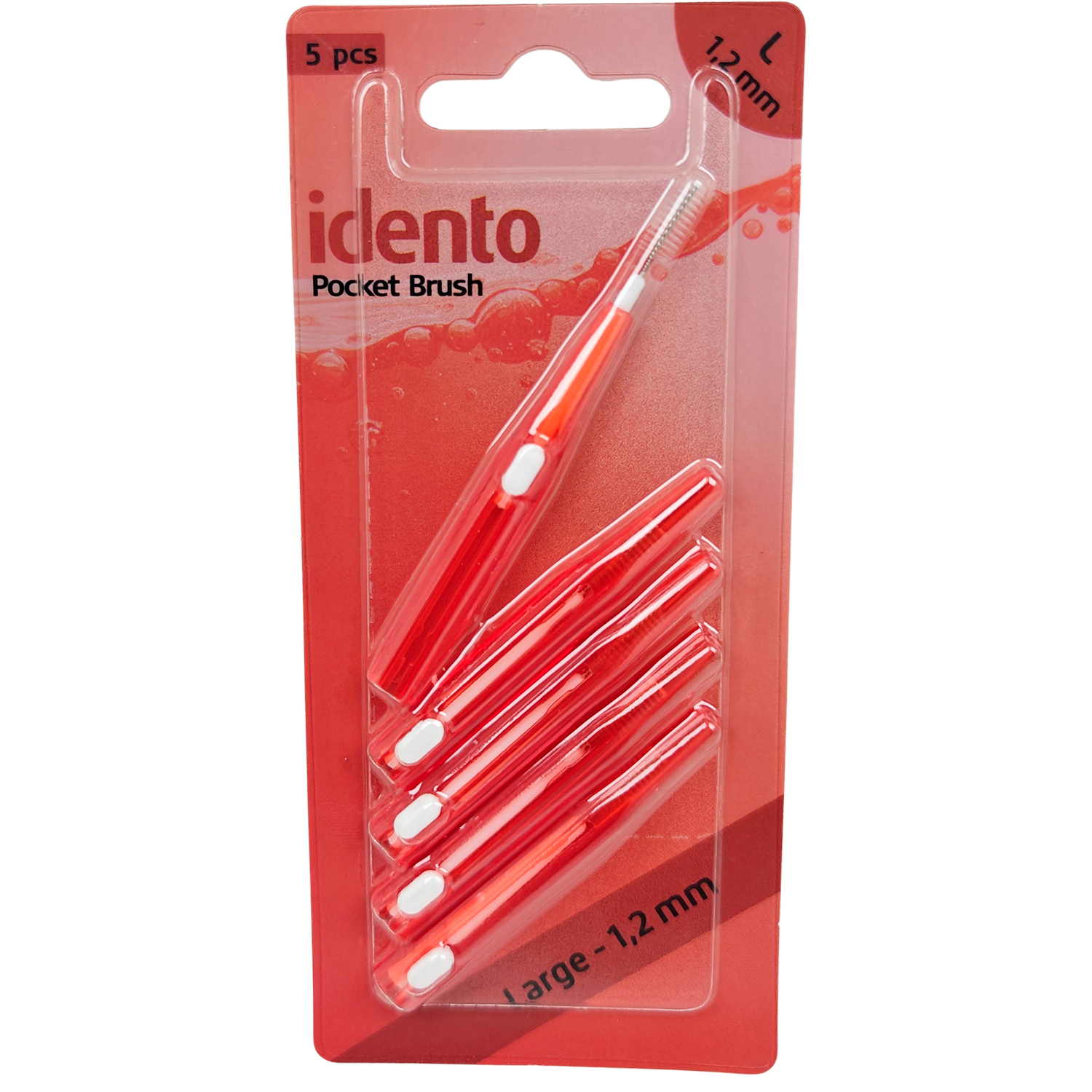 Mellemrumsbørster IDENTO Pocket Brush Large 1.2 mm 5 stk. - Idento mellemrums-børster