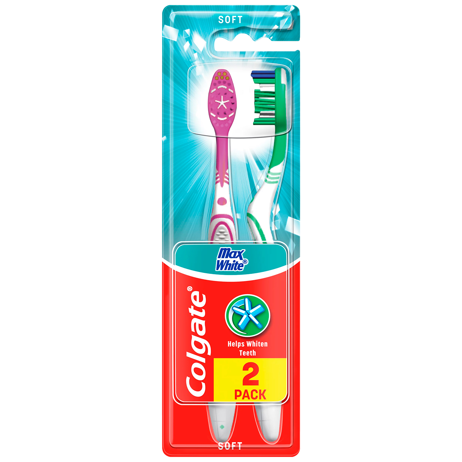 Colgate Tandbørster 2 stk. MaxWhite Soft - Tandbørster til voksne fra Colgate