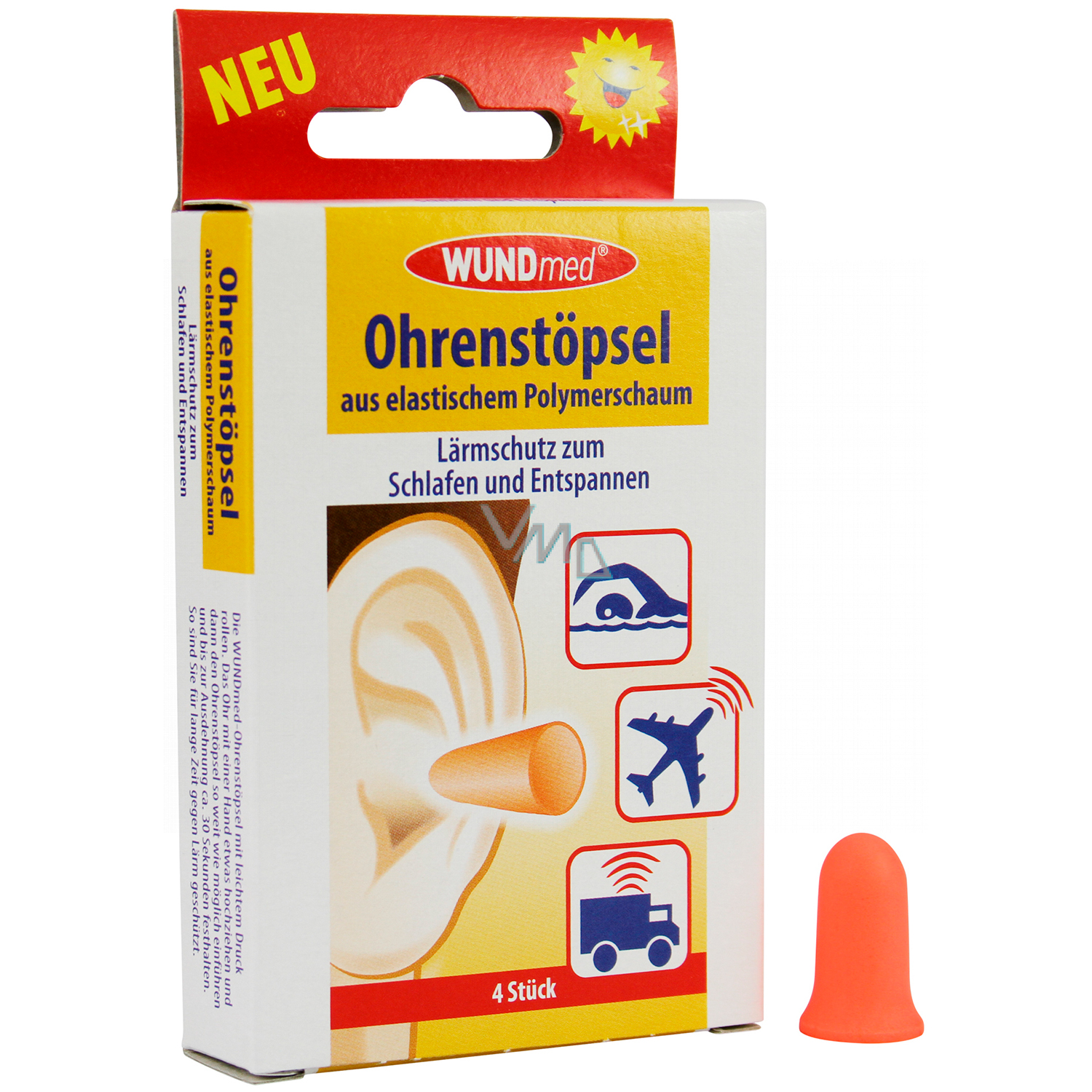WUNDmed Elastic Polymer Ohrstöpseln 4 Stk.