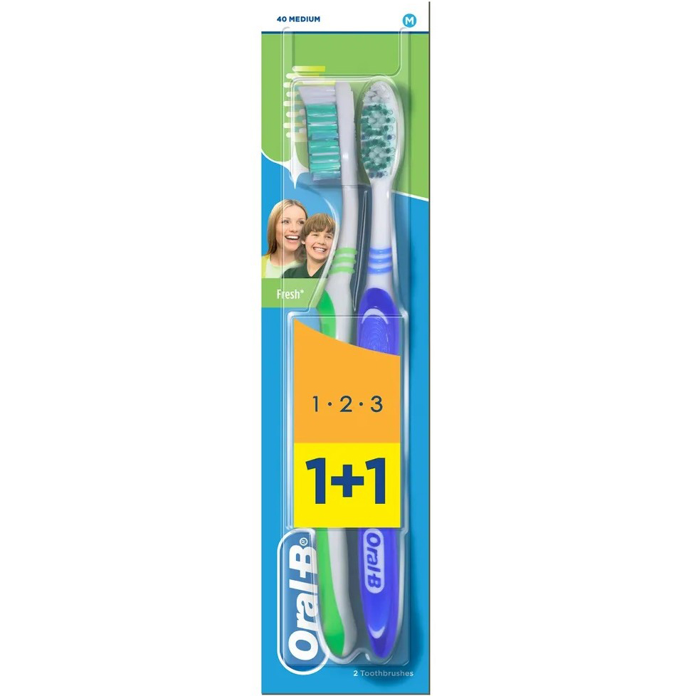 Oral-B Zahnbürsten 2 Stk. 1-2-3 Fresh Medium 40