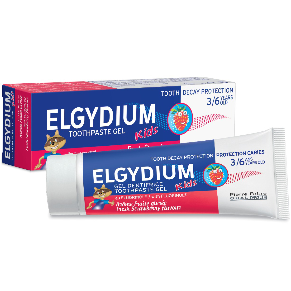 Natürliches Kinderzahnpasta-Gel ELGYDIUM Strawberry 3-6 Jahre 50 ml.